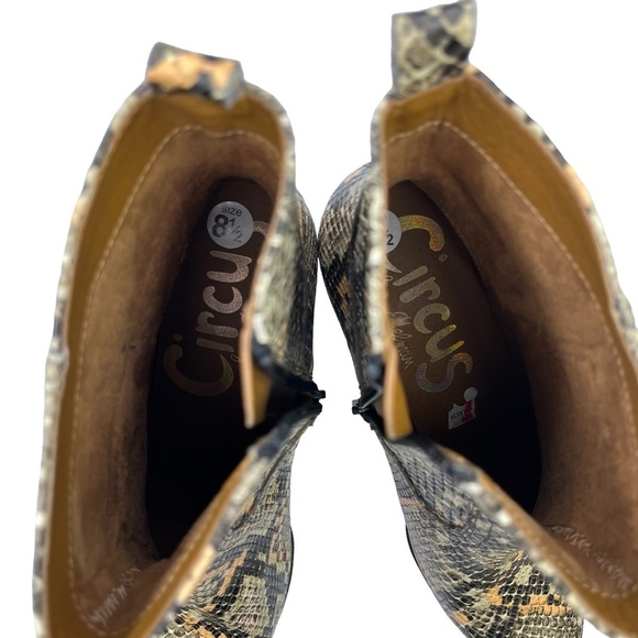 Circus By Sam Edelman Garth Vegan Leather Snake Embossed Booties Size 8.5 - Picture 7 of 12